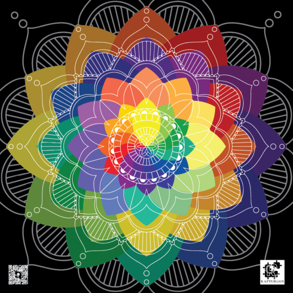 Mandala Art Jigsaw Puzzle - Rainbow Black