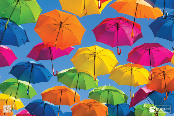 Umbrella Bliss - Multi Coloured Umbrella Rectangle Jigsaw Puzzle